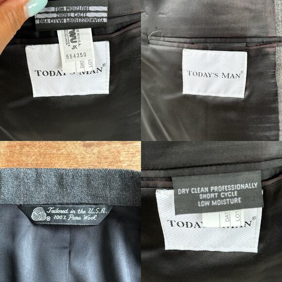 Vintage Christian Dior Union Made USA Men’s 44R 100% Wool Gray Stripe Sport Coat - Picture 11 of 11